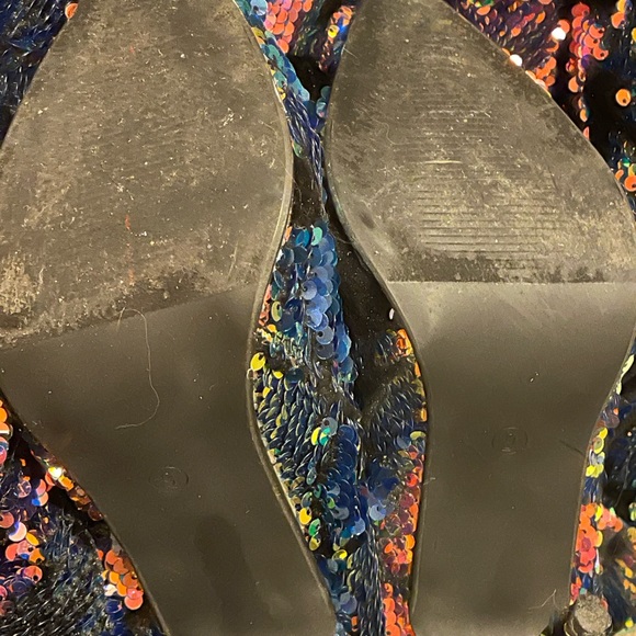 Liliana Multi-colored Sequin Thigh High Boots Sz. 9 🍄😳 - Picture 7 of 9